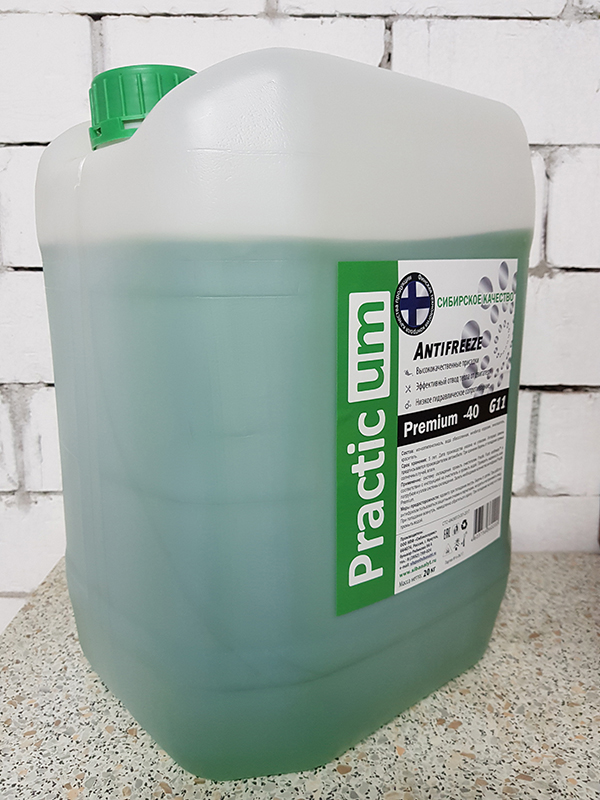 Антифриз PracticUM Green Premium -40 G11 зеленый (канистра 20кг)