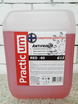 Антифриз PracticUM Red -40 G12 красный (канистра 10кг)